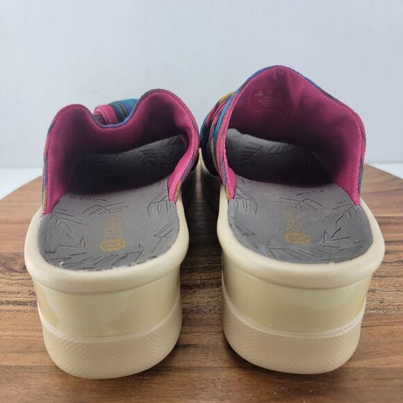 Bzees Womens Size 10 Blue Pink 10 Smile Slide Wedge Comfort Sandals - Picture 5 of 8
